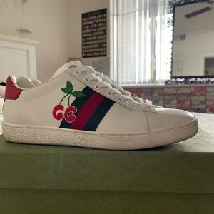 Authentic Gucci Ace Cherry Sneakers